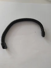 ZOSHI-pulsera de cuero trenzado Punk para hombre, brazalete de acero inoxidable, cierre magnético, color negro y rojo