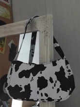Bolso versátil sencillo para mujer, cartera juvenil de piel sintética con estampado de vaca, Bolso pequeño de hombro para viaje diario