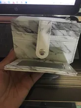 Tarjetero con textura de mármol, cartera pequeña de bolsillo para tarjetas de crédito, delgado y delgado, color blanco
