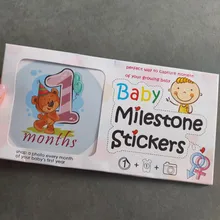 12 Uds mes pegatina bebé hito Memorial mensual niños recién nacidos conmemorativa número de tarjeta accesorios utillería de fotografía