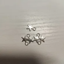 100 Uds Charms Star 11x8mm hecho a mano artesanía Fabricación de colgantes fit,Vintage bronce tibetano color plata, DIY para pulsera collar
