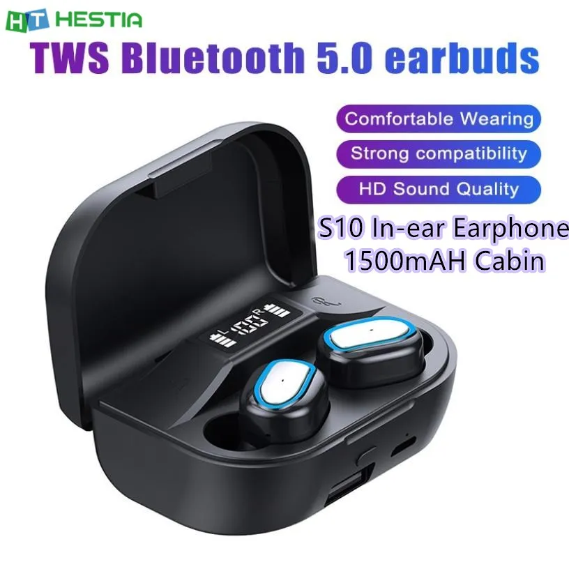 S10 1500mAH TWS5.0 In-ear Bluetooth Earphone Power Display Touch Control Earbud HD Sound USB Charging Port Sports MIC Earpieces
S10 1500mAH TWS5.0 In-ear Bluetooth Earphone Power Display Touch Control Earbud HD Sound USB Charging Port Sports MIC Earpieces
