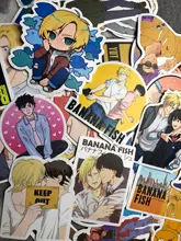 Pegatinas de peces de plátano de Anime, para papelería, portátil, monopatín, PVC, mochila, botella, bicicleta, pegatina impermeable para coche, 10/30/50 Uds.