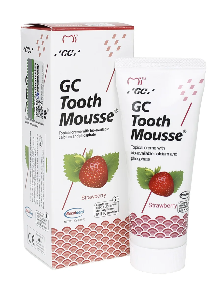 Зубной гель GC Tooth Mousse Тус Мусс Клубника 35 мл | Красота и здоровье