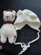 Accesorios de fotografía recién nacido ropa de bebé croché Niño Accesorios para niña ropa para niños pequeño oso traje infantil crotheted traje