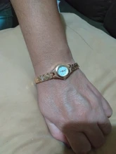 Relojes de moda para mujer, pulsera de cuarzo informal de oro rosa resistente al agua, de cristal, novedad