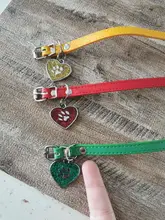 Etiqueta de identificación personalizada para mascotas, Collar de etiqueta en forma de corazón, Colgante para Nombre de gato, colgante de perro grabado personalizado, placa con nombre, accesorio para Collar