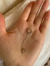 Plata esterlina 925 1PC doble orificio de oreja cúbico pendiente del aro zirconia oído de la joyería para las mujeres, regalo de S-E1030