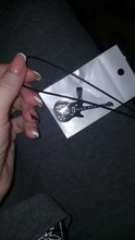 Collar de guitarra de acero inoxidable 316L para hombre, cadena de cuero, colgantes