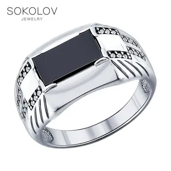 Signet SOKOLOV of silver with onyx and fianitami, fashion jewelry, 925, men's male
Signet SOKOLOV of silver with onyx and fianitami, fashion jewelry, 925, men's male