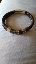 Pulsera de cuero Retro Para hombre y mujer, pulseras trenzadas Vintage en marrón y negro, regalo de fiesta, joyería, brazaletes de cierre magnético 2020