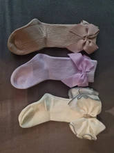Calcetines hasta la rodilla para niños y niñas, pajarita grande chicas, moda de algodón, alta calidad, invierno, novedad