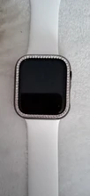URVOI-funda de medio plástico para Apple Watch series 6 SE 5 4 3 2, marco de circón brillante, funda de grabado láser para iWatch