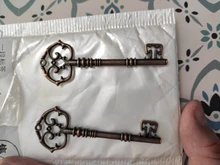 2 uds 82x31mm 3 colores Color de plata antigua Chapado en bronce antiguo colgante de llave decorativa colgantes de llave grande encanto de llave grande