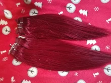 Rebecca-mechones de pelo liso brasileño tejido, 4 mechones, 190g, negro, marrón, rojo, cabello humano en 6 colores #1 # 1B #2 #4 # 99J # Burgundy