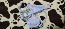 Miyouj-Bikinis con cuello Halter, microbañador de Tanga, traje de baño de 2 piezas de corte alto, conjunto de Bikini estampado, ropa de playa