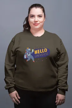 Angemiel Wear Hello Universe Green Women Sweatshirts 
Angemiel Wear Hello Universe Green Women Sweatshirts