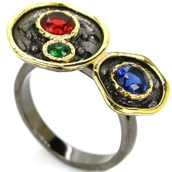 26x15mm Sublime Antique Vintage Created Tanzanite Ruby Emerald Black Gold Silver Rings
26x15mm Sublime Antique Vintage Created Tanzanite Ruby Emerald Black Gold Silver Rings