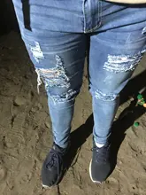 Adisputent-pantalones de chándal Sexy para hombre, vaqueros con agujeros, informales, rasgados, ajustados, para verano y otoño