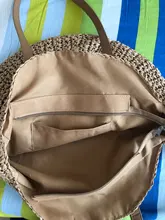 Bolsos redondos de paja para mujer, hecha a mano bandolera de mimbre, de playa tejida, bolso de mano con mensaje, para verano, 2020