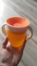 Taza de beber de aprendizaje para bebé, con tapa abatible de doble manija, a prueba de fugas, sin BPA, 360 grados