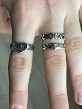 Anillo de dedo con carita sonriente para mujer, sortija con carita sonriente, apertura de tamaño variable, joyería, anillo ajustable abierto