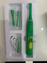 LSJHA-cepillo de dientes eléctrico sónico para niños, patrón de dibujos animados, limpieza médica, Oral, 3-13 años, cabezal de cepillo reemplazable