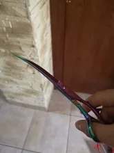 Tijeras de dragón púrpura 7,0 para mascotas profesionales para el aseo de perros japonés 440c Animal recto y adelgazante y curvo tijeras LZS0377