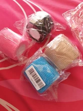 Vendaje elástico autoadhesivo desechable, vendaje resistente al agua, 5x4,5 cm, color rosa