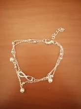Tobillera de perlas de amor infinito para niña y mujer, pulsera de tobillo de acero inoxidable de Color dorado y plateado para playa, regalo de joyería