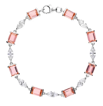 Silver Bracelet with morganites and cubic zirconia sunlight sample 925
Silver Bracelet with morganites and cubic zirconia sunlight sample 925