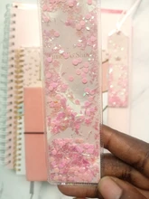 Artículos de papelería coreanos niña corazón Flash Rosa puro lentejuelas marcapáginas Teacher Office Supplies