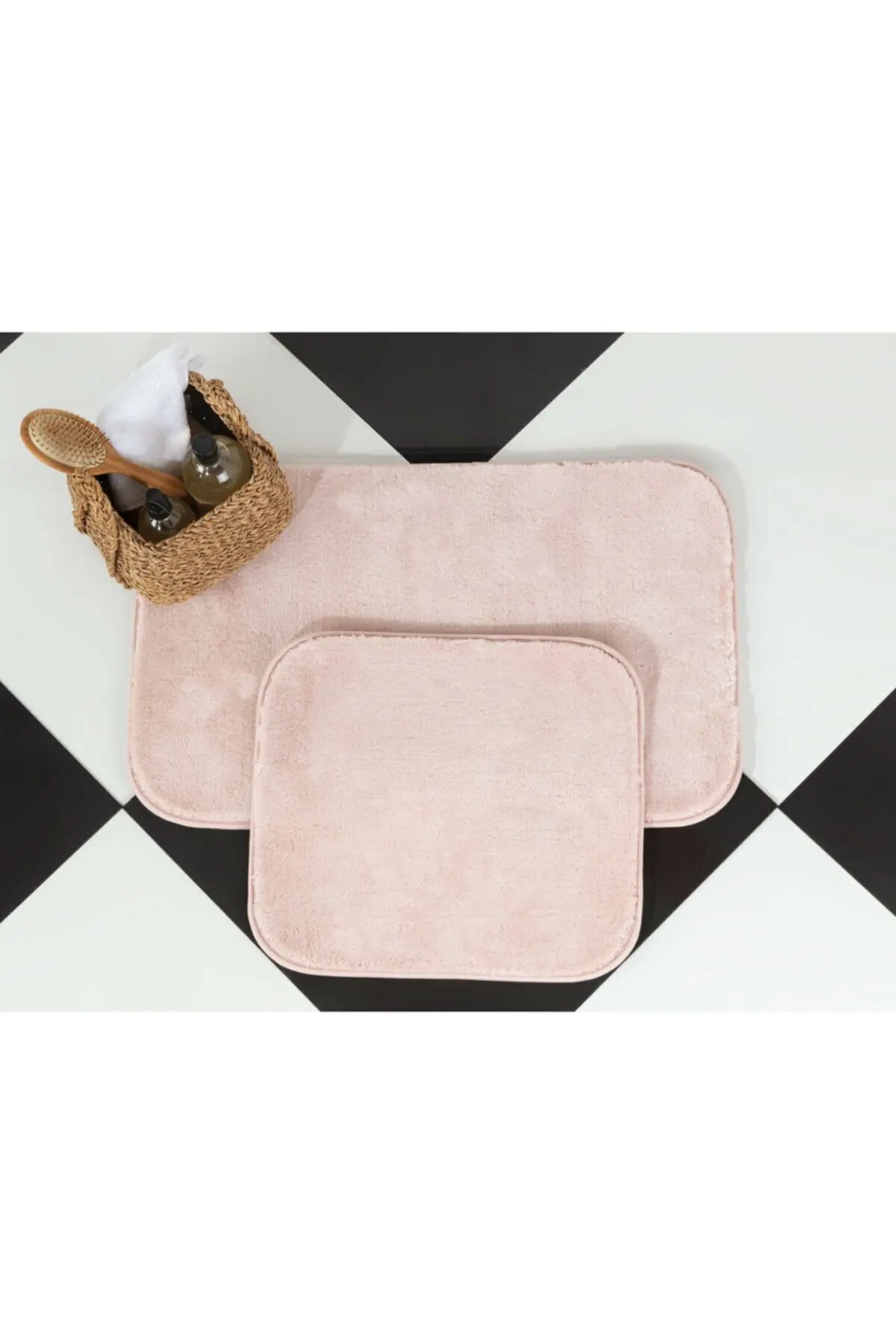 

Madame Coco Carol 2 Pcs Bath Mat - Powder - 50x80 45x50 Cm Bathroom Mat Toilet Floor Mat Shower Bathroom Rugs Bathroom Rugs