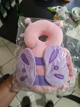 Cojín de protección para la cabeza de bebés recién nacidos, reposacabezas suave de dibujos animados, almohadas de seguridad, mochila con estampado de mariposa, protección contra caídas