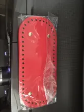 Parte inferior larga para bolsa de punto, accesorios para bolso de cuero PU, fondo hecho a mano con 52 agujeros, bolsa de ganchillo artesanal, fondo de 22x10cm