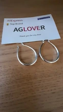 AGLOVER 41MM de Plata de Ley 925 Plata Lisa círculo pendientes de aro grande para las mujeres dama del encanto de la moda de alta calidad de regalo de la joyería de la boda