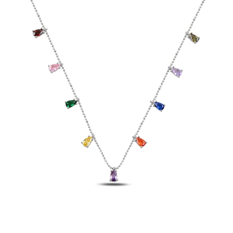Silver 925 Sterling Mixed Color Drop Zircon Cubic Zirconia Dangle Necklace
Silver 925 Sterling Mixed Color Drop Zircon Cubic Zirconia Dangle Necklace