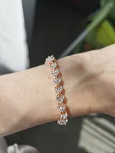 Pulsera de oro rosa de Color plateado para mujer, colgante de corazón de cristal, pulsera de mujer, joyería fina de Boda nupcial, regalo