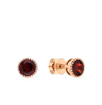 Gold earrings with cubic zirconia and Garnet sunlight
Gold earrings with cubic zirconia and Garnet sunlight
