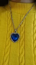 Colgante collar con corazón de Titanic de OCéANO AZUL corazón amor para siempre + bolsa de terciopelo