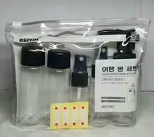 7 unid/set Mini viaje cosméticos de maquillaje de la cara crema olla botellas de plástico transparente accesorios de viaje vacía maquillaje contenedor botella