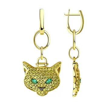 Sokolov drop earrings with stones in silver with cubic zirconia, fashion jewelry, 925, women's male, long earrings
Sokolov drop earrings with stones in silver with cubic zirconia, fashion jewelry, 925, women's male, long earrings