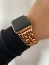 Correa de acero inoxidable para Apple Watch SE 6 5 4, banda de 40mm y 44mm, pulsera de eslabones de Metal para iwatch Series 1, 2, 3, 42mm y 38mm