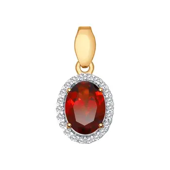 Sokolov pendant in Gold with garnet and cubic zirconia, fashion jewelry, gold, 585, women's male, pendants for neck women
Sokolov pendant in Gold with garnet and cubic zirconia, fashion jewelry, gold, 585, women's male, pendants for neck women