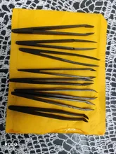 Pinzas electrónicas antiestáticas de fibra de carbono, Kit de pinzas electrónicas de plástico ESD, conjunto de herramientas de mano, 8 Uds. Reparación de PCB