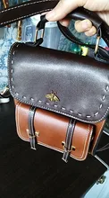 Mochila de cuero estilo Vintage para mujer, morral escolar de calidad con diseño de abeja pequeña