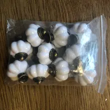 Furniture-Handle Door-Knobs Cupboard Drawer Pumpkin Retro Hardware Ceramic Kitchen Vintage