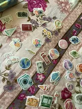 46 unidades por paquete, pegatinas de etiqueta de paisaje de viaje, etiquetas de papelería decorativas, pegatinas de Scrapbooking, álbum diario Diy, etiqueta adhesiva