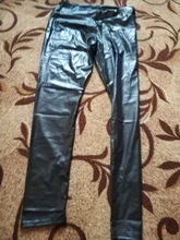 ATHVOTAR de talla grande negro de cuero de PU de las mujeres Leggings cintura alta negro de cuero de la PU de Legging pantalones de piel de moda de las mujeres