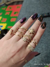 Tocona, 17 unids/set de lujo de cristal claro piedra conjuntos de anillos de boda para hombres y mujeres de la gota de agua flores el sol Geoemtric de joyería 8920